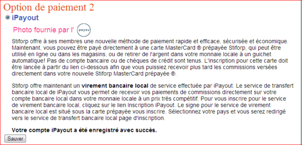 EN UTILISANT LE IPAYOUT DE STIFORP